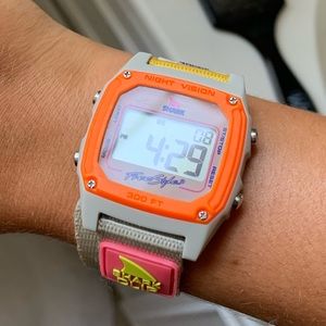 Freestyle Orange & Pink Shark Clip Watch